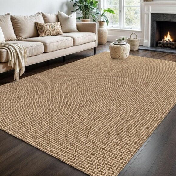 New 6x9 Washable Area Rug Non-Slip Braided Cotton Carpet for Home & Room Decor